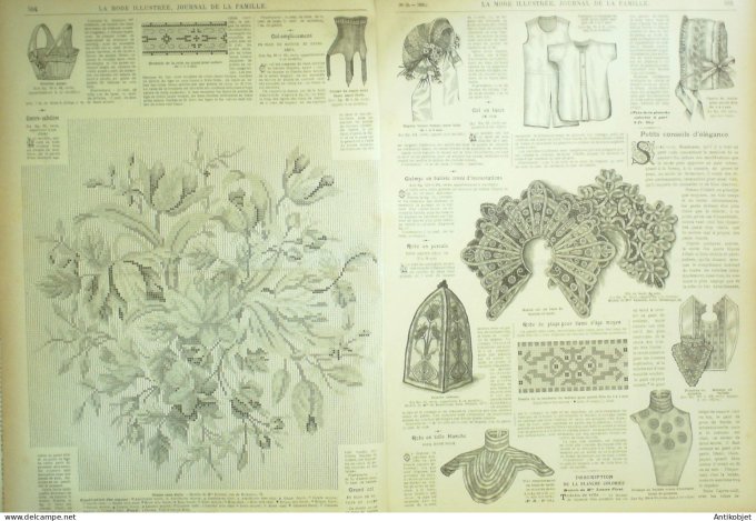 La Mode illustrée journal 1905 n° 25 Toilettes en tulle & lainage