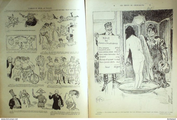 Le Rire 1907-03-16 # 215 Journal humoristique Ed.Originale volontaires de l'Impot