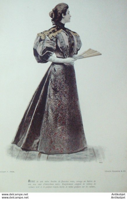 La Mode pratique 1895 # 29 Robe de soie brochée