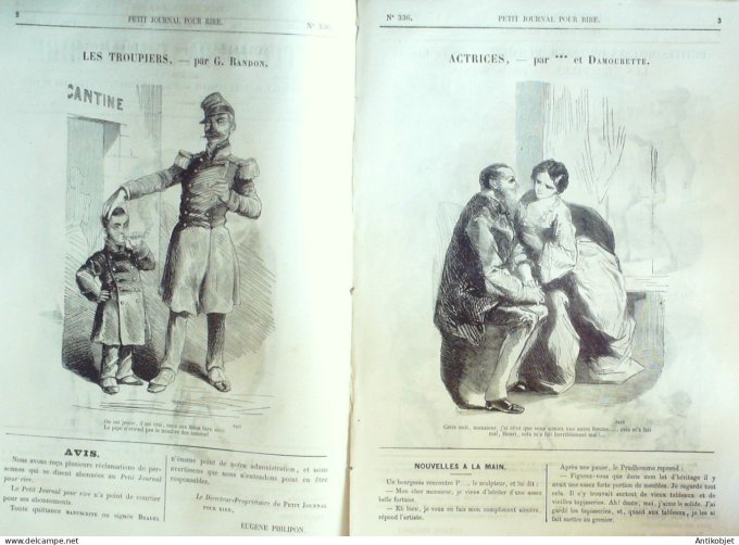 Petit journal pour Rire 1860 # 336 Actrices Damourette