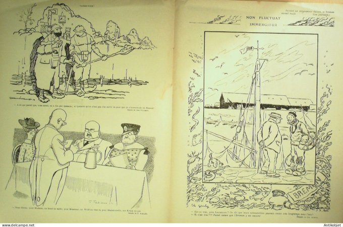 Le Rire Rouge 1916-09- 23 #  97 Journal humoristique Ed.Originale Non Fluctuat Immergitur