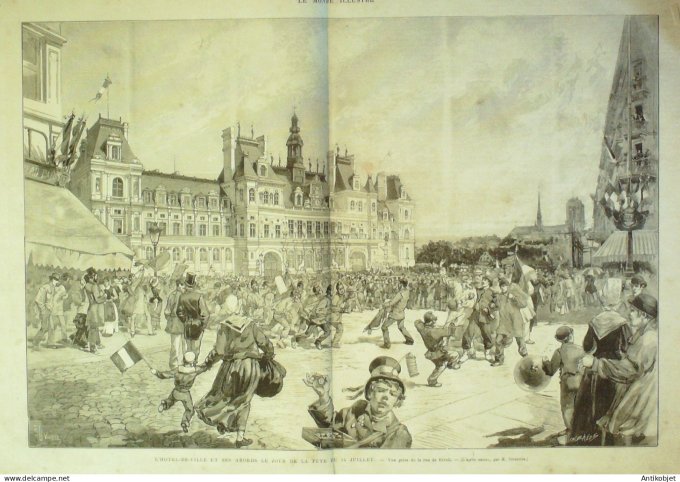 Le Monde illustré 1882 n°1321 Hotel de ville près Rivoli Grévy rue François-Miron