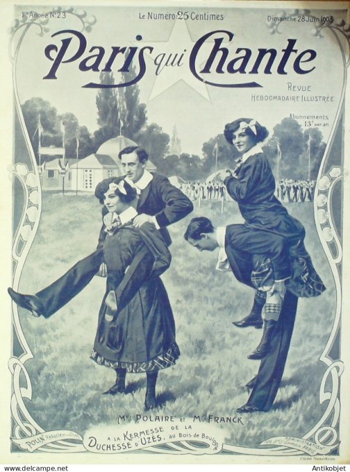 Paris qui chante 1903 #23 Polaire FranckFursy Lydia Girard Bluette Brille