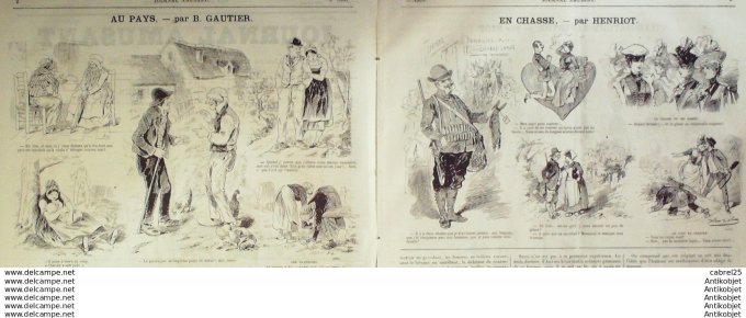 Le Journal Amusant 1886 # 1566 Villegiature Alpestre Stop Chasse Henriot La Mer Grevin