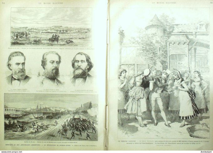 Le Monde illustré 1880 n°1230 Argentine Buenos-Aires St-Pétersbourg Okoma Monténégro Cattaro