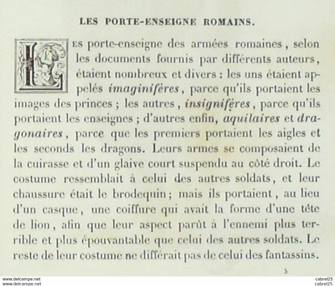 Italie ROME Porte enseigne Romain 1859