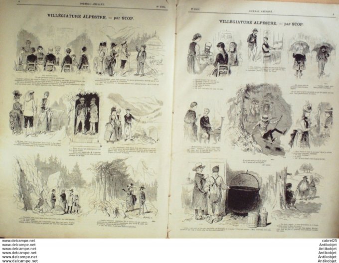 Le Journal Amusant 1886 # 1566 Villegiature Alpestre Stop Chasse Henriot La Mer Grevin
