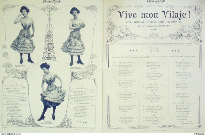 Paris qui chante 1903 #23 Polaire FranckFursy Lydia Girard Bluette Brille