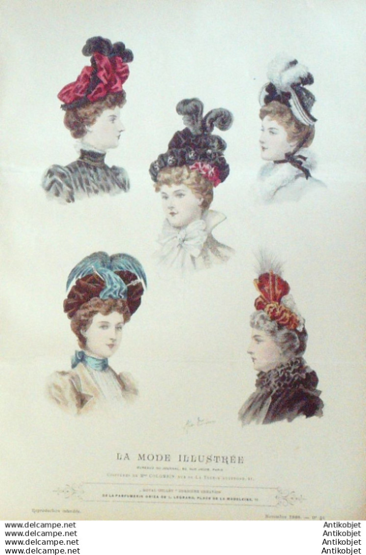 Gravure Mode illustree 1898 # 45 (Old Fashion plate) RARE