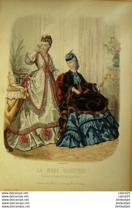Gravure de mode La Mode illustrée 1871 n°52 (Maison Bréant-Castel)