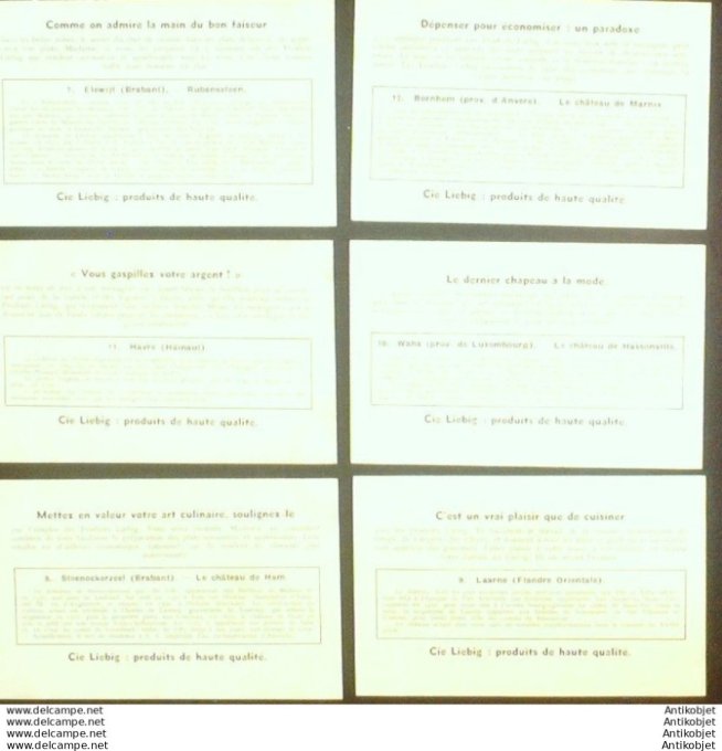 Chromo Liebig Sang 1288b Belgique chateaux 7-12 (1934)