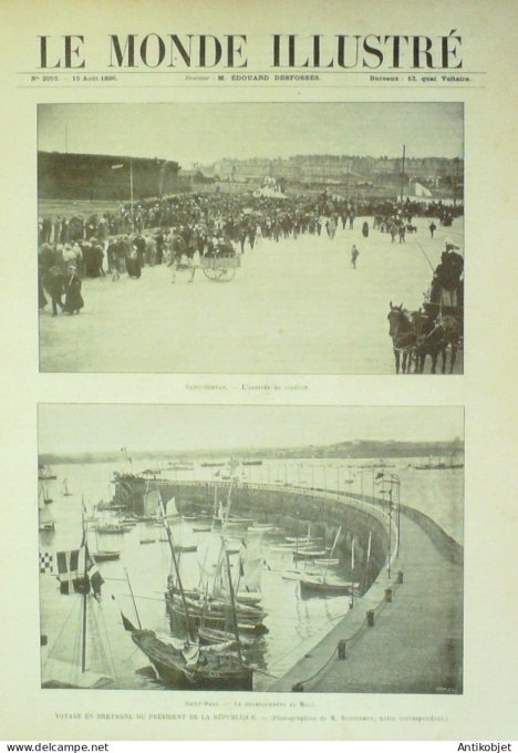 Le Monde illustré 1896 n°2055 Brest (29) Lorient (56) Madagascar Antserane Diego-Suarez