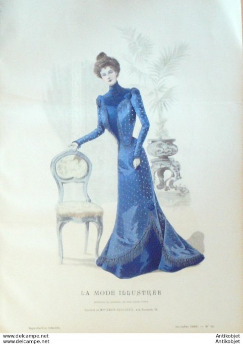 Gravure Mode illustree 1899 # 50 (Old Fashion plate) rare