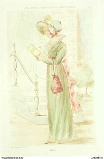 Gravure Mode Boutet (pointe seche aquarellee old Fashion plate) Pl  5-1902