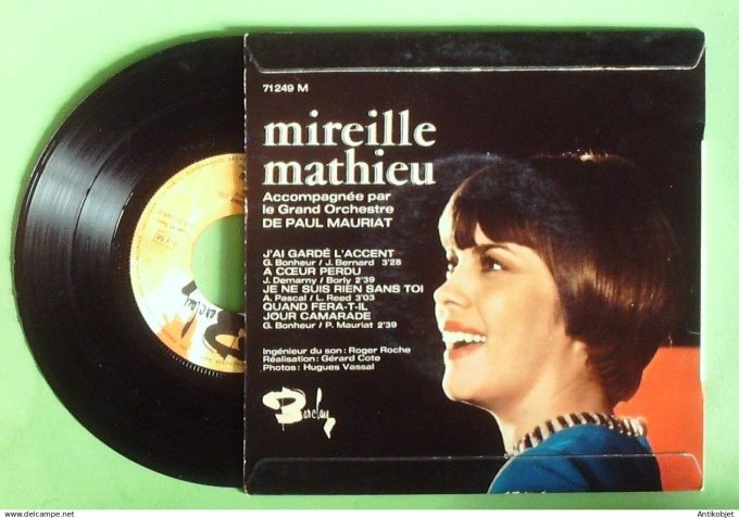 Mathieu Mireille 45T EP J'ai gardé l'accent 1968