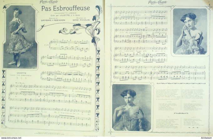 Paris qui chante 1905 n°118 Liliette Dranem Berka Lamberty Vasser Muger Lacroix