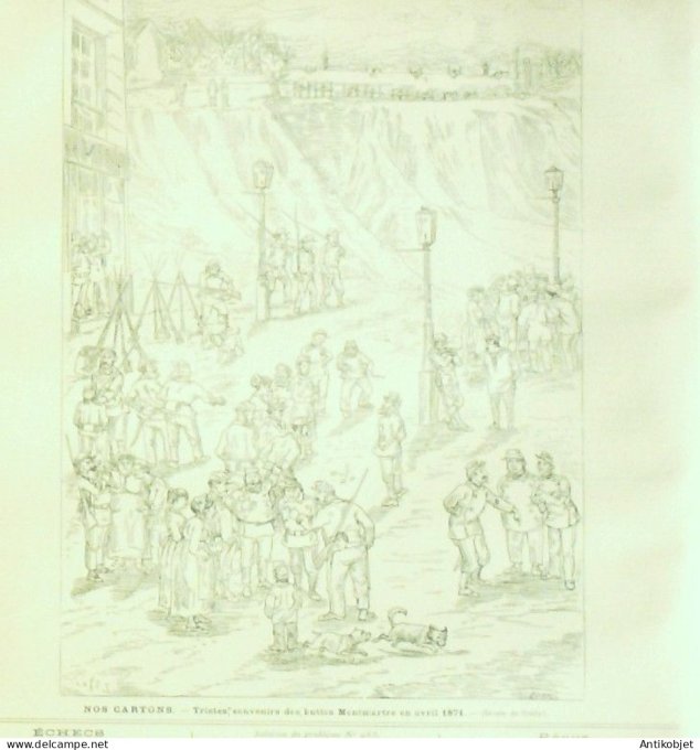 Le Monde illustré 1884 n°1413 Roubaix (59) buttes Montmartre Mairie du XIX