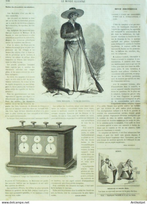 Le Monde illustré 1862 n°255 Mill-Spring Alger Mexique Types Limonadiers