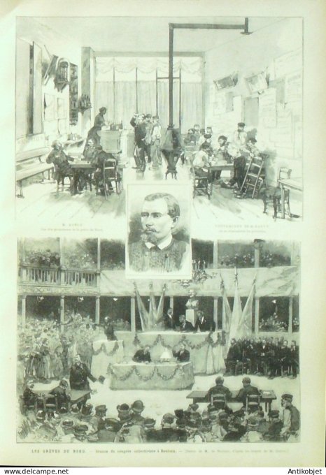 Le Monde illustré 1884 n°1413 Roubaix (59) buttes Montmartre Mairie du XIX