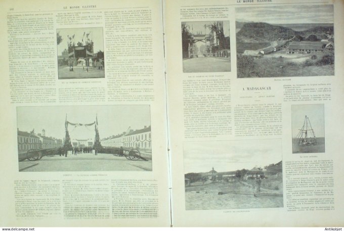 Le Monde illustré 1896 n°2055 Brest (29) Lorient (56) Madagascar Antserane Diego-Suarez