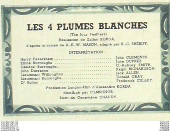 Mon Film   62 47-10- 1 Les quatre plumes blanches Donal Grayjune Duprez