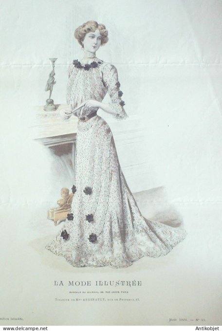 Gravure Mode illustree 1901 # 33 (Old Fashion plate) RARE