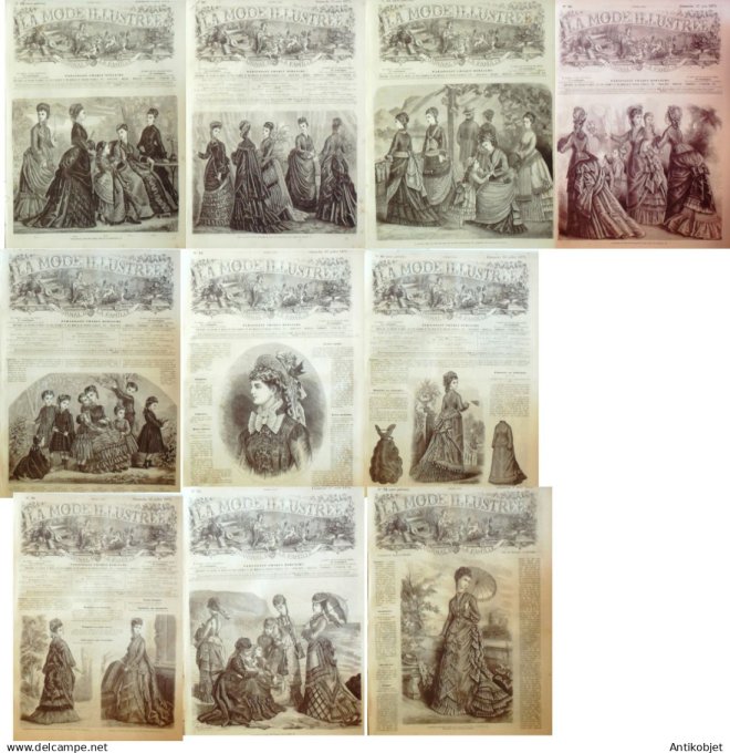 Mode illustree  1875 Lot de 10 journaux