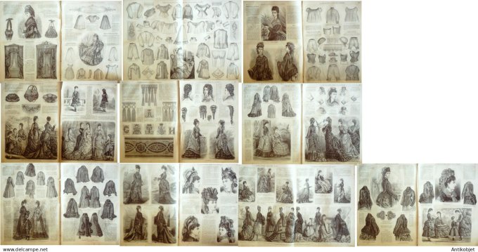 Mode illustree  1875 Lot de 10 journaux