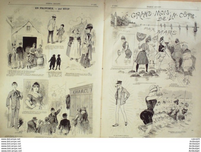 Le Journal Amusant 1886 # 1563  Uniformes des gendarmes Henriot Mois de la cote de Mars