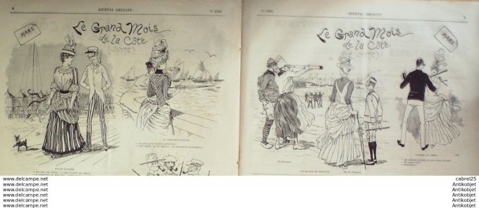 Le Journal Amusant 1886 # 1563  Uniformes des gendarmes Henriot Mois de la cote de Mars