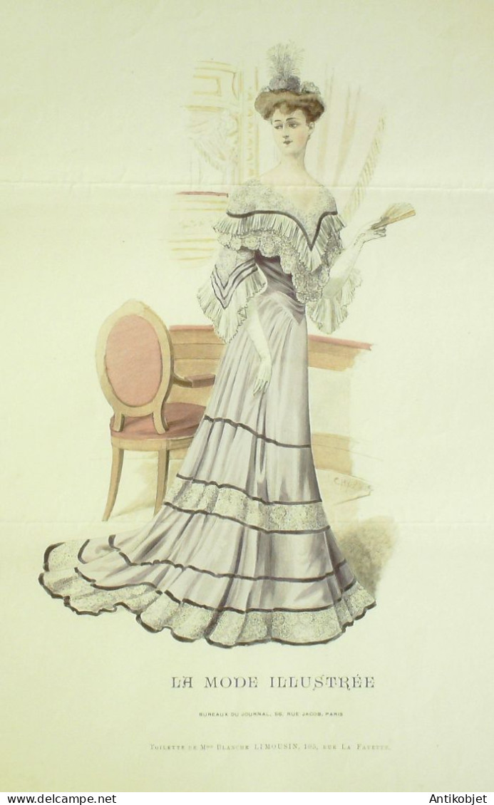 Gravure Mode illustree 1904 #  9 (Old Fashion plate) RARE