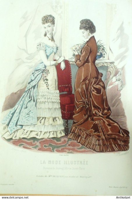 Gravure Mode illustree 1876 # 51 (Old Fashion plate)