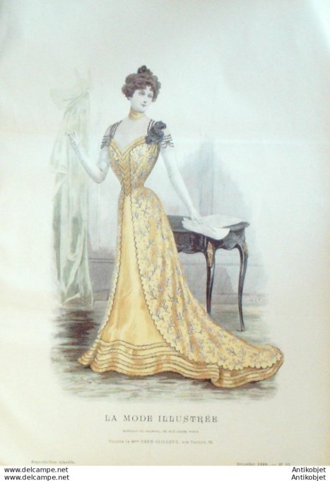 Gravure Mode illustree 1899 # 51 (Old Fashion plate) rare