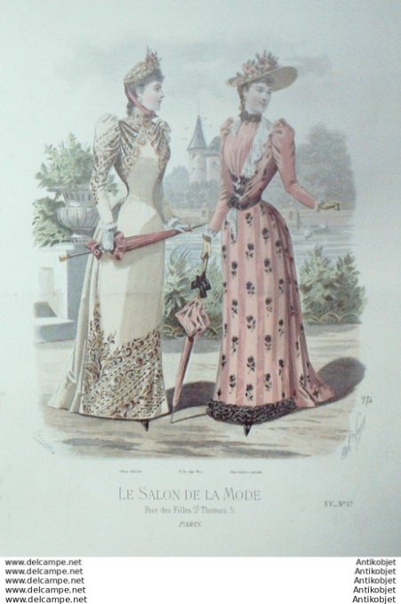 Gravure Mode Salon 1889 #  974 (Old Fashion plate)