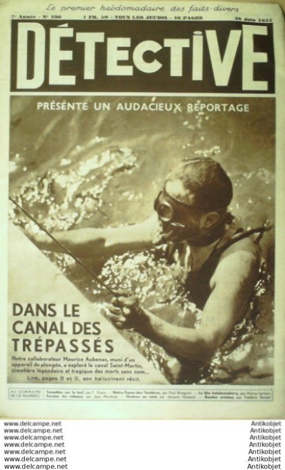 Détective 1934 # 296 Egypte Fary Bey Londres l'énigme de Brighton