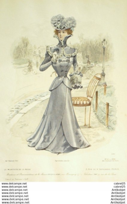 Gravure Mode Le Moniteur 1898 # 45 (Old Fashion plate)