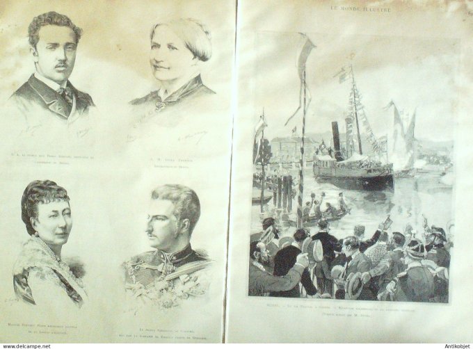 Le Monde illustré 1887 n°1583 Brésil Dom Pedro II  Chataillon-sur-Marne (51) Suède Upsal Suisse Zug