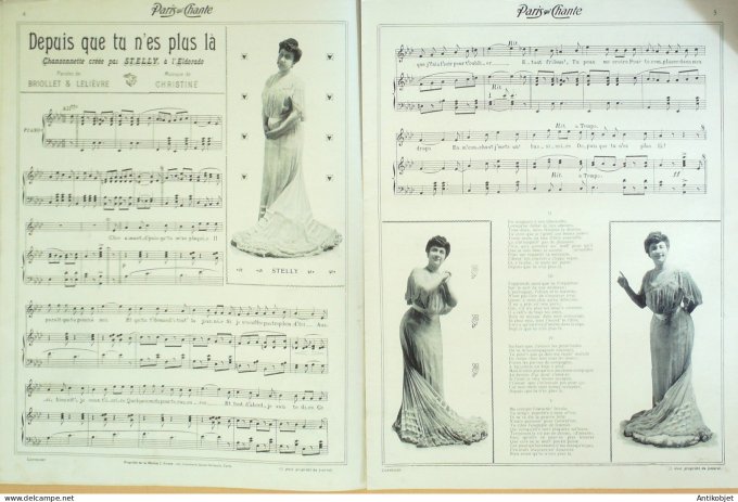 Paris qui chante 1905 n°108 Dranem Stelly Darbon Bertha Sylvain Ribet Emma Canti