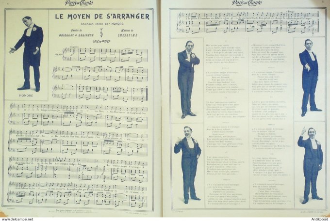 Paris qui chante 1905 n°119 Deval Giralduc Honoré L'Hespel Pouget Dalbret Martell