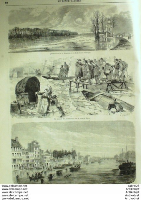 Le Monde illustré 1861 n°196 Frédéric GUILLAUME IV BERCY La RAPEE Bois de BOULOGNE