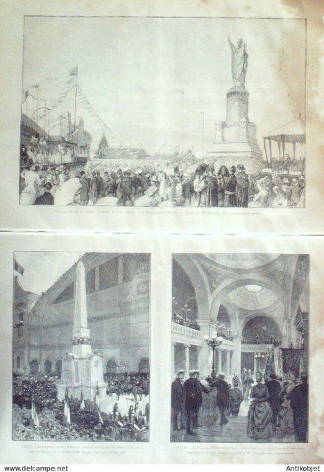 Le Monde illustré 1887 n°1583 Brésil Dom Pedro II  Chataillon-sur-Marne (51) Suède Upsal Suisse Zug