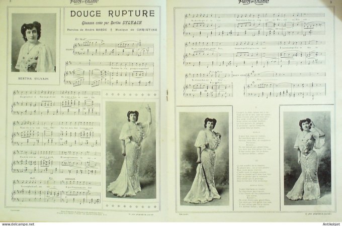 Paris qui chante 1905 n°108 Dranem Stelly Darbon Bertha Sylvain Ribet Emma Canti