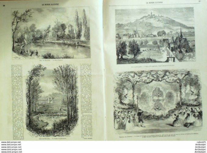 Le Monde illustré 1861 n°196 Frédéric GUILLAUME IV BERCY La RAPEE Bois de BOULOGNE