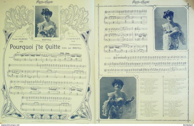 Paris qui chante 1905 n°119 Deval Giralduc Honoré L'Hespel Pouget Dalbret Martell