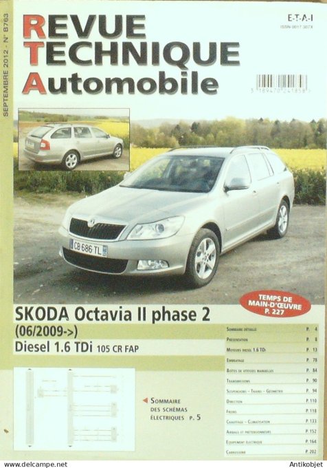 Revue Tech. Automobile 2012 n°B763 Skoda Octavia II