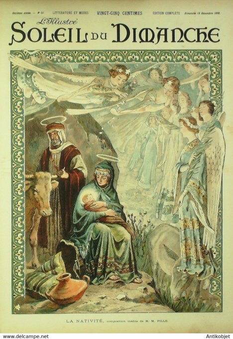 Soleil du Dimanche 1898 n°51 Nativité duel Reitres Léonides pub High Life Taylor