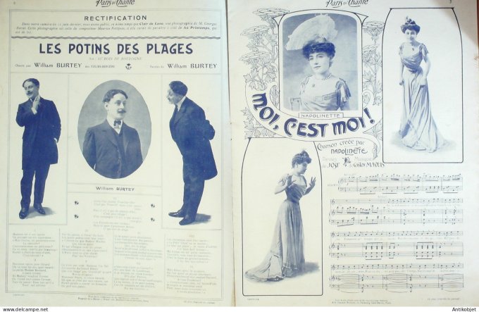Paris qui chante 1905 n°128 Burtey Napolinette Farjaux De Ruy Eva Perret Salazac