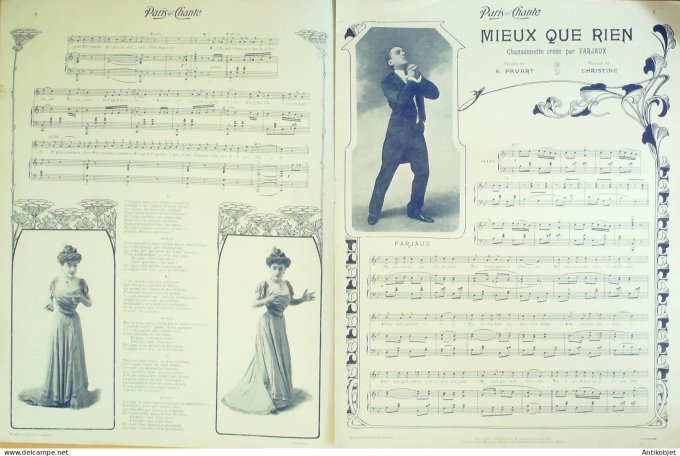 Paris qui chante 1905 n°128 Burtey Napolinette Farjaux De Ruy Eva Perret Salazac