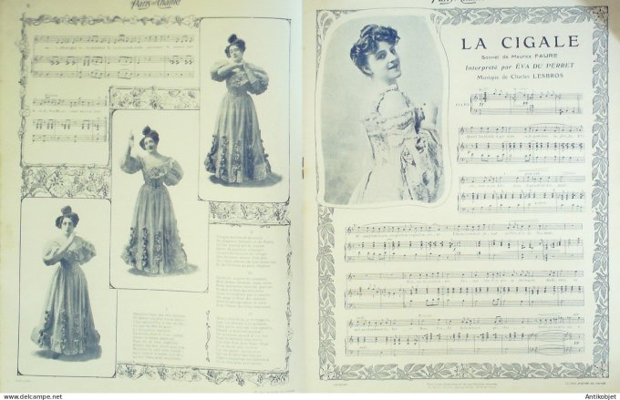 Paris qui chante 1905 n°128 Burtey Napolinette Farjaux De Ruy Eva Perret Salazac