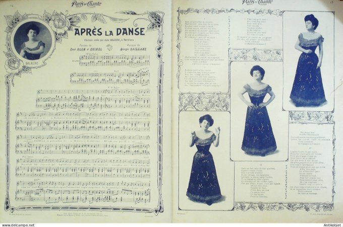 Paris qui chante 1905 n°128 Burtey Napolinette Farjaux De Ruy Eva Perret Salazac